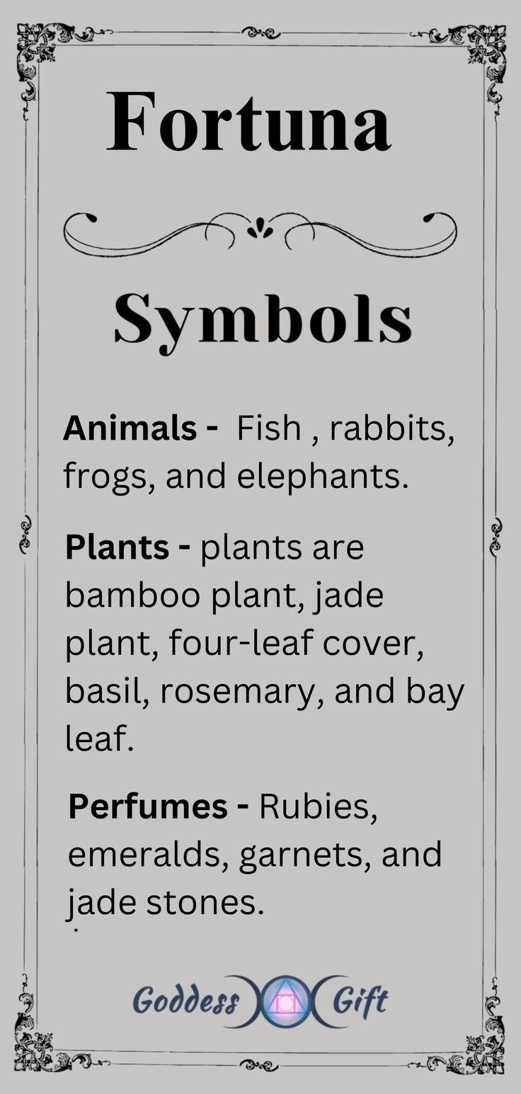 a sign that says,'fortuna symbos animals and elephants plants are bamboo plant