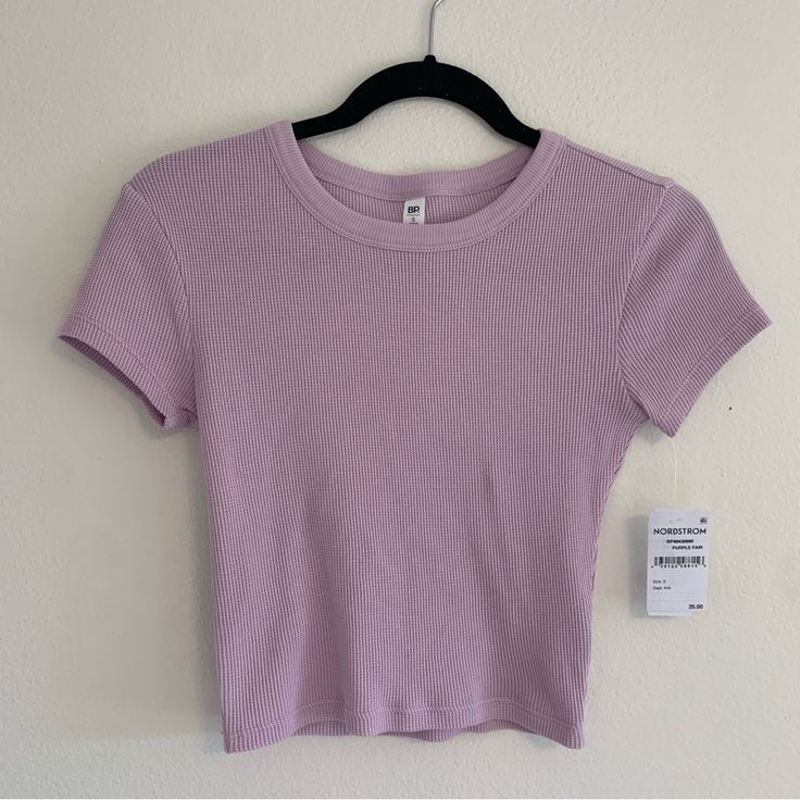 Women’s Light Purple Ribbed Cropped Baby Tee Size Small New With Tags Also Available In Dark Blue/Purple Color Purple Ribbed Stretch Top, Purple Stretch Ribbed Tops, Stretch Purple Ribbed Tops, Stretch Ribbed Purple Tops, Casual Purple Ribbed Top, Casual Purple Crew Neck Crop Top, Purple Ribbed Top, Purple Ribbed Tops For Summer, Purple Ribbed Summer Tops