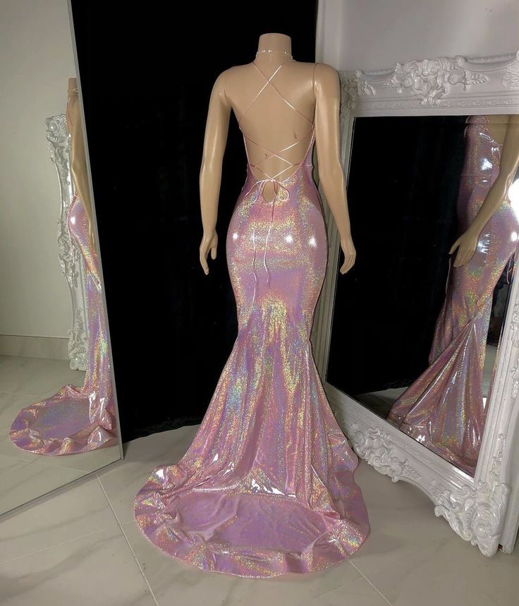 Holographic Fabric Dress, Holographic Dress Outfit, Holographic Prom Dress, Holographic Gown, June Core, Emmy Dresses, Iris Cabin, Fan Outfits, Holographic Dress