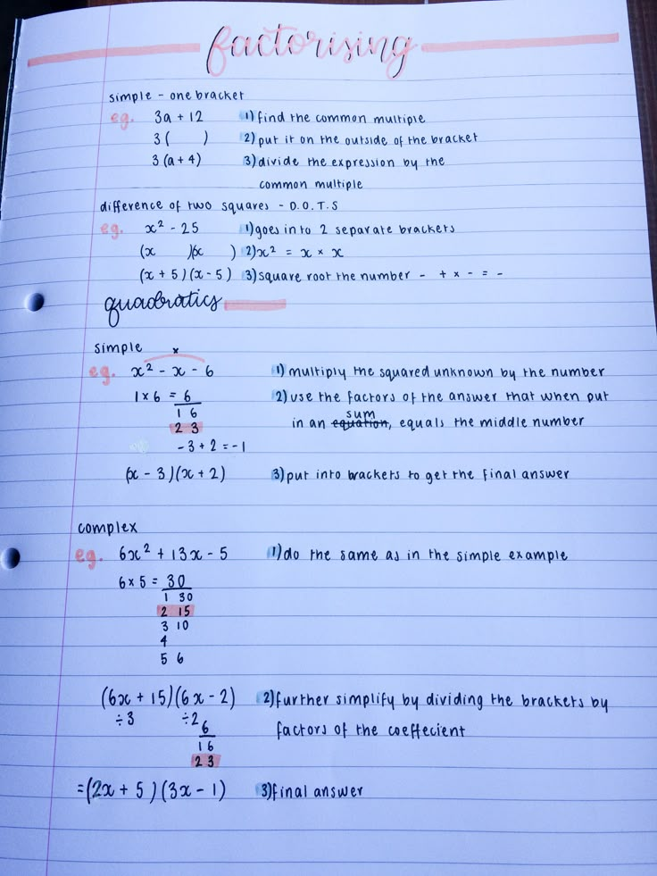 a notebook with some writing on it and an image of the same number in each column