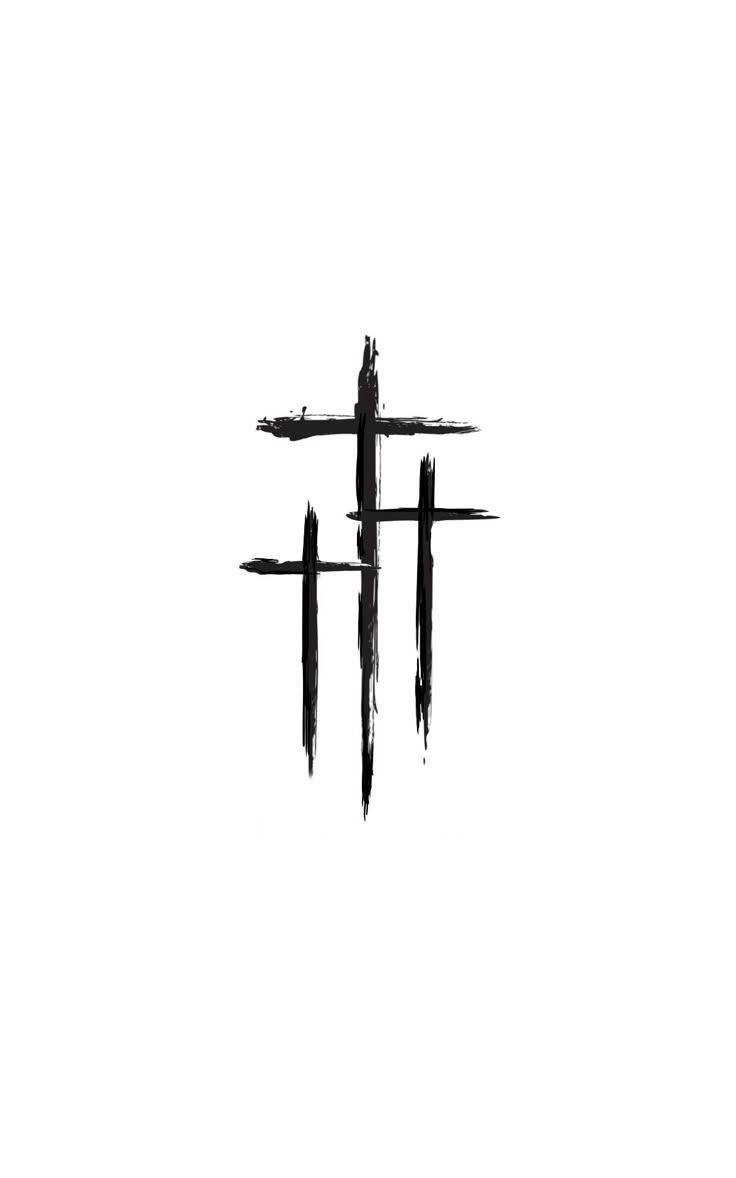 the cross is painted in black and white