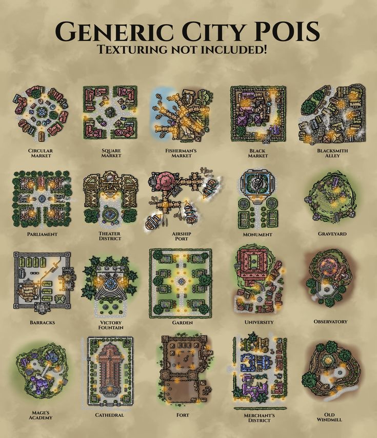 a poster with many different designs on it