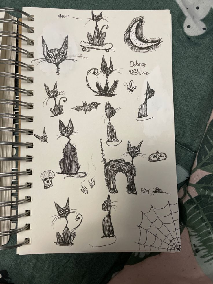 a notebook with some drawings on it