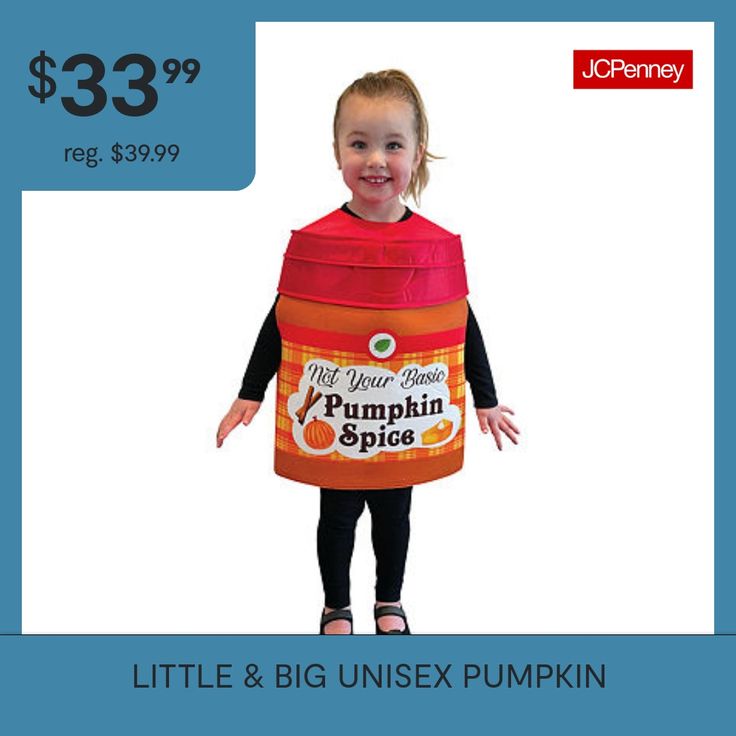 Put some fall spice in your little one's life! It's a call to fall and nothing says it better than the Pumpkin Spice Seasoning Child Costume! This costume includes a foam tunic that is printed on the front only. Fits most children size upto 7-10.Base Material: 100% PolyesterCare: Hand WashCountry of Origin: Imported Pumpkin Spice Seasoning, Fall Spices, Baby Halloween Costumes, Baby Costumes, One Life, Kids Costumes, Color Orange, Pumpkin Spice, Halloween Costumes