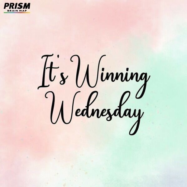 the words it's winning wednesday written in black on a pink and green background