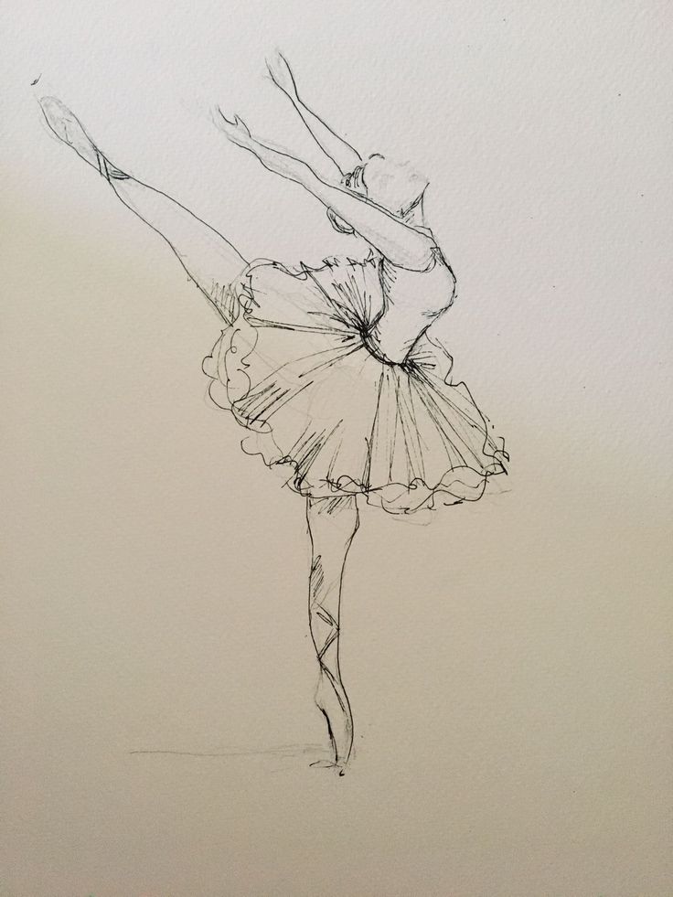 a pencil drawing of a ballerina dancer