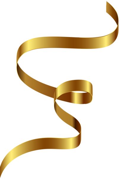 a gold ribbon on a white background