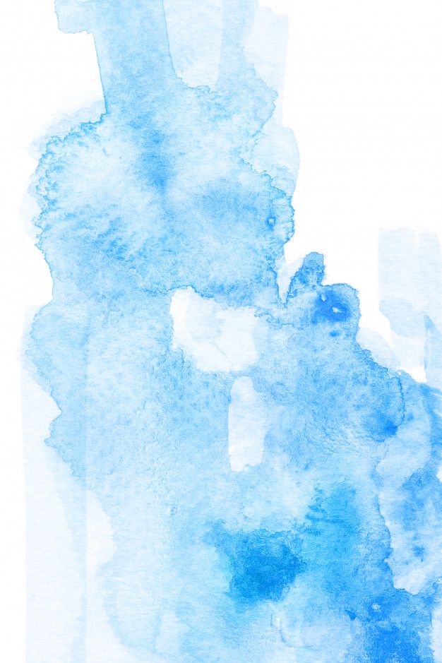 blue watercolor on paper with white background