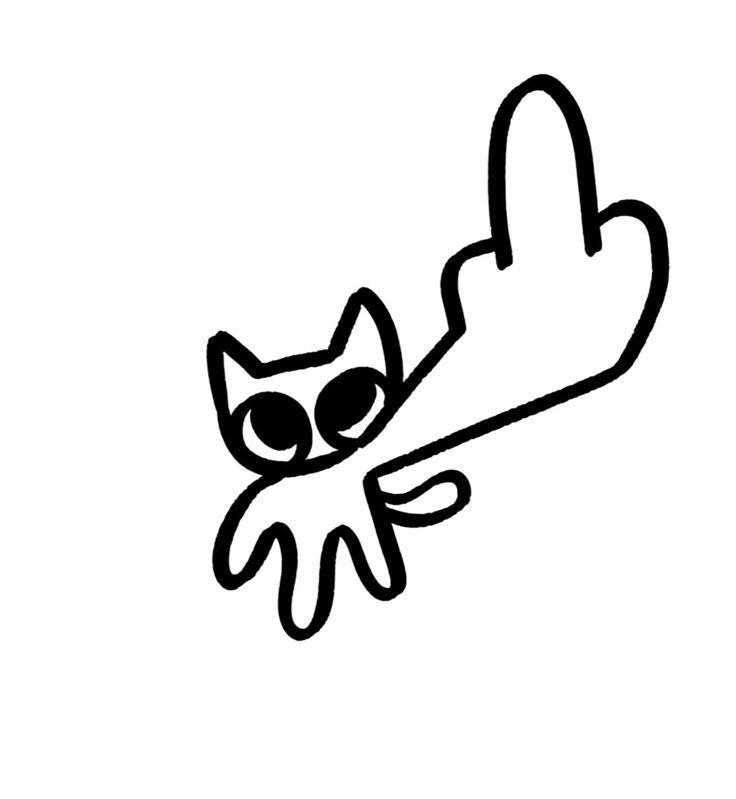 a black and white drawing of a cat with sunglasses on it's head holding a large object in its paws