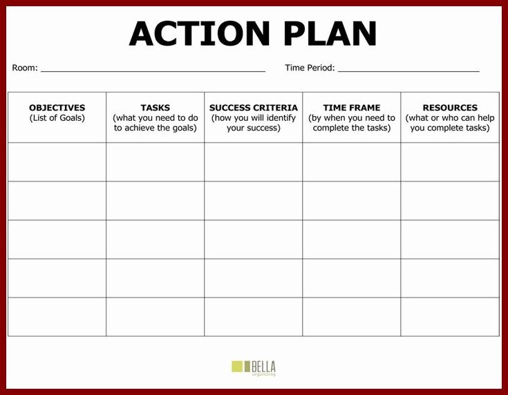 the action plan is shown in black and white