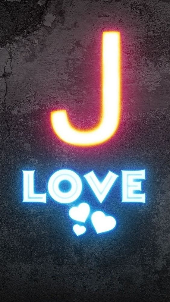 a neon sign that says j love on it