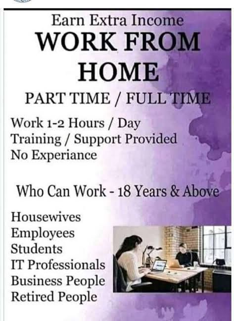 an advertisement for the work from home program