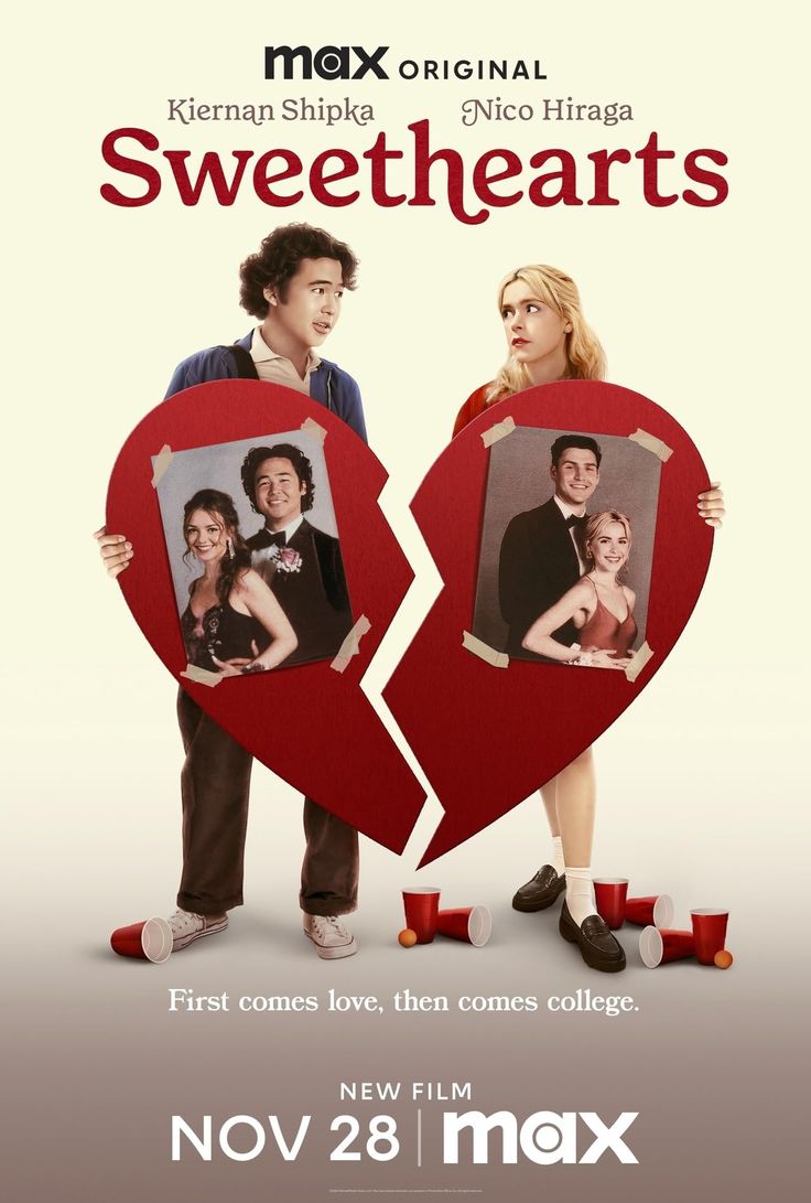 Sweethearts (2024) Nico Hiraga, Christine Taylor, Kiernan Shipka, Freshman College, Movies By Genre, Most Popular Movies, High School Sweethearts, Comedy Films, Home Movies