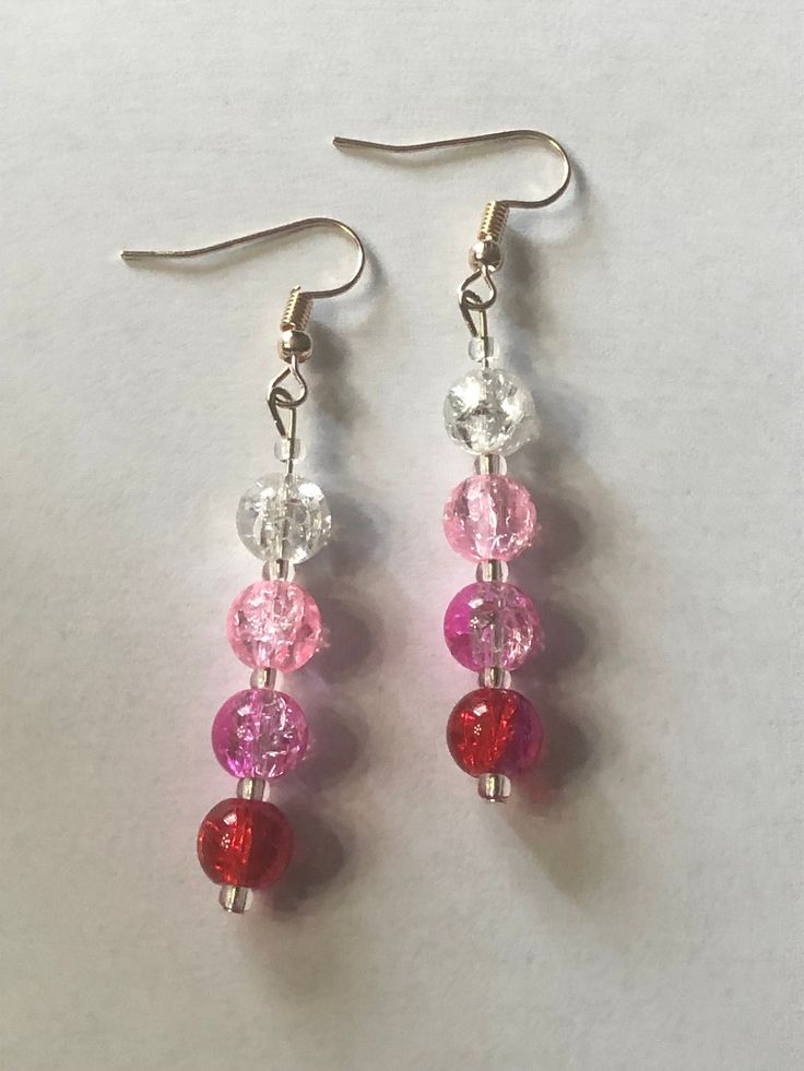 These handmade glass bead earrings are great for Valentines Day, Mother's Day, or any occasion really! They are lightweight, comfortable to wear, and handmade with love! Plus, they have free shipping! What could be better? Thank you for checking out my shop and have a great day! Mothers Day Earrings, Crafts For All Ages, Cheap Valentines Day Gifts, Diy Earrings Easy, Glass Bead Earrings, Valentines Earrings, Glass Beads Jewelry, Handmade Glass Beads, Valentines Day Gifts