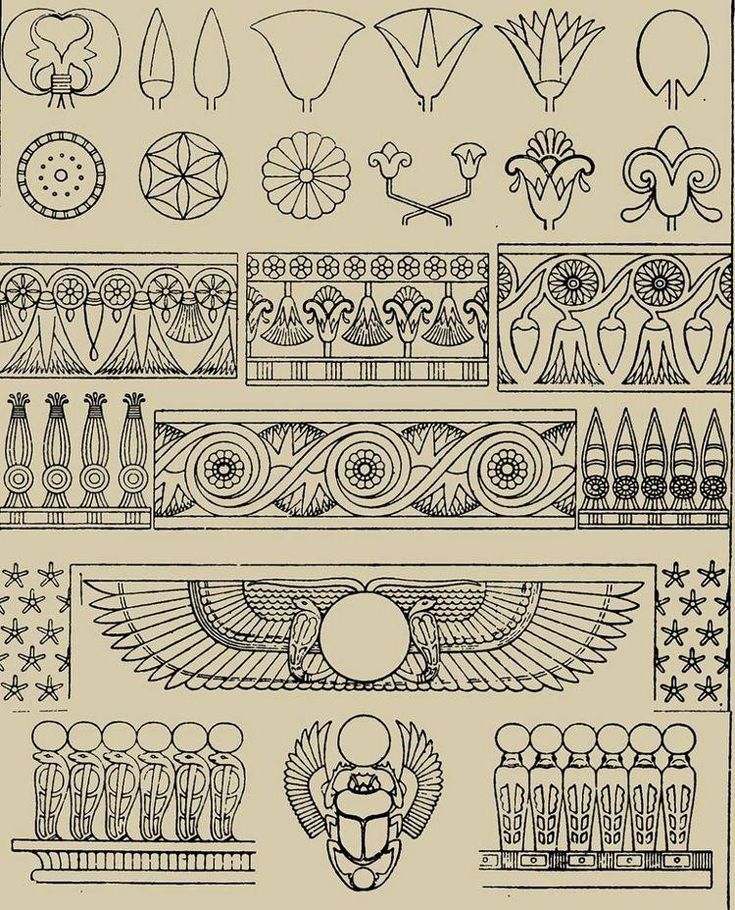 an image of some art work in black and white on the page, with different designs