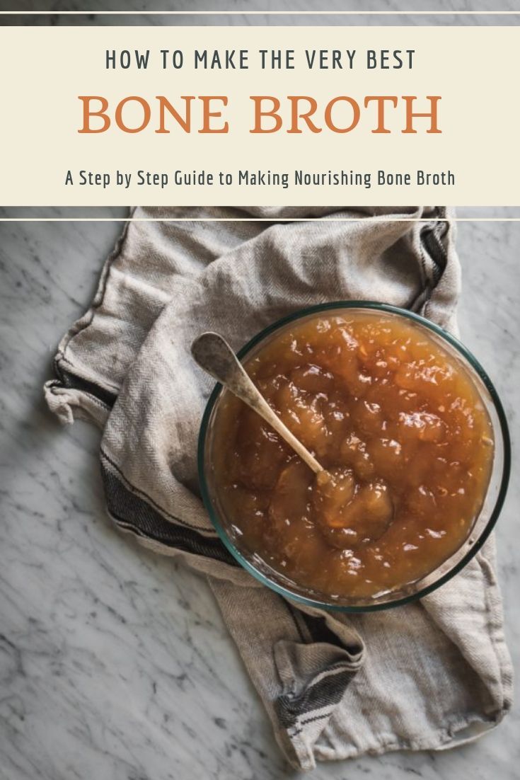 the cover of how to make the very best bone broth, with a spoon in it