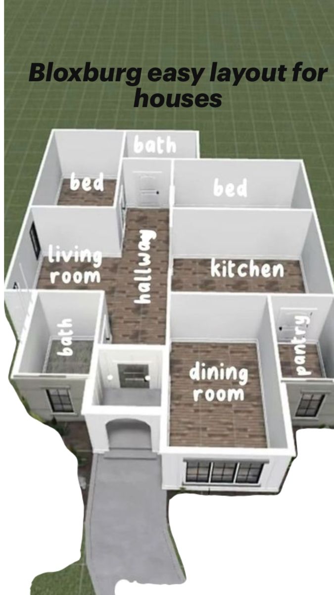 a floor plan for a house with the words bloxburg easy layout for houses