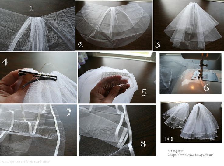 instructions to make a tulle veil with scissors