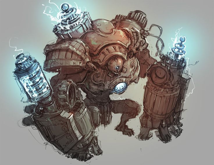 Golem Rpg, Golem Concept Art, Steampunk Mecha, Steampunk Concept Art, Steampunk Monster, Décor Steampunk, Steampunk Robots, Steampunk Victorian, Heroic Fantasy