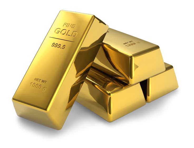 three gold bars stacked on top of each other