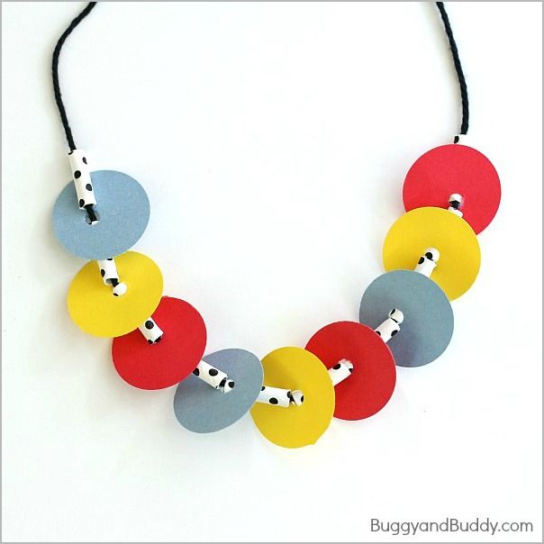 a necklace made out of different colored discs