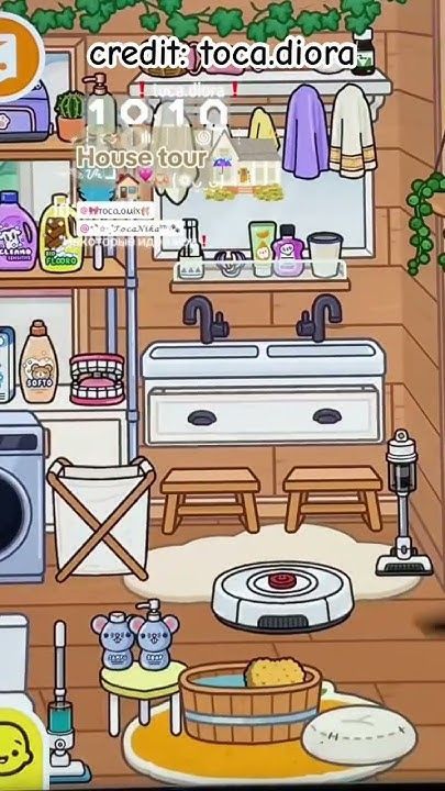 a cartoon kitchen filled with lots of appliances