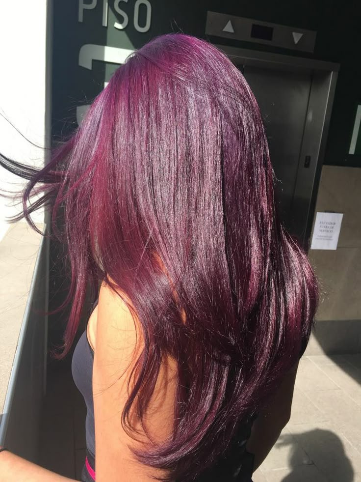 Red Violet Hair Purple Red Tinted Hair, Maroon Violet Hair, Cherry Red And Purple Hair, Cherry Red Purple Hair, Dark Reddish Purple Hair, Dark Purple And Red Hair, Grape Soda Hair, Purple Reddish Hair, Redish Purplish Hair