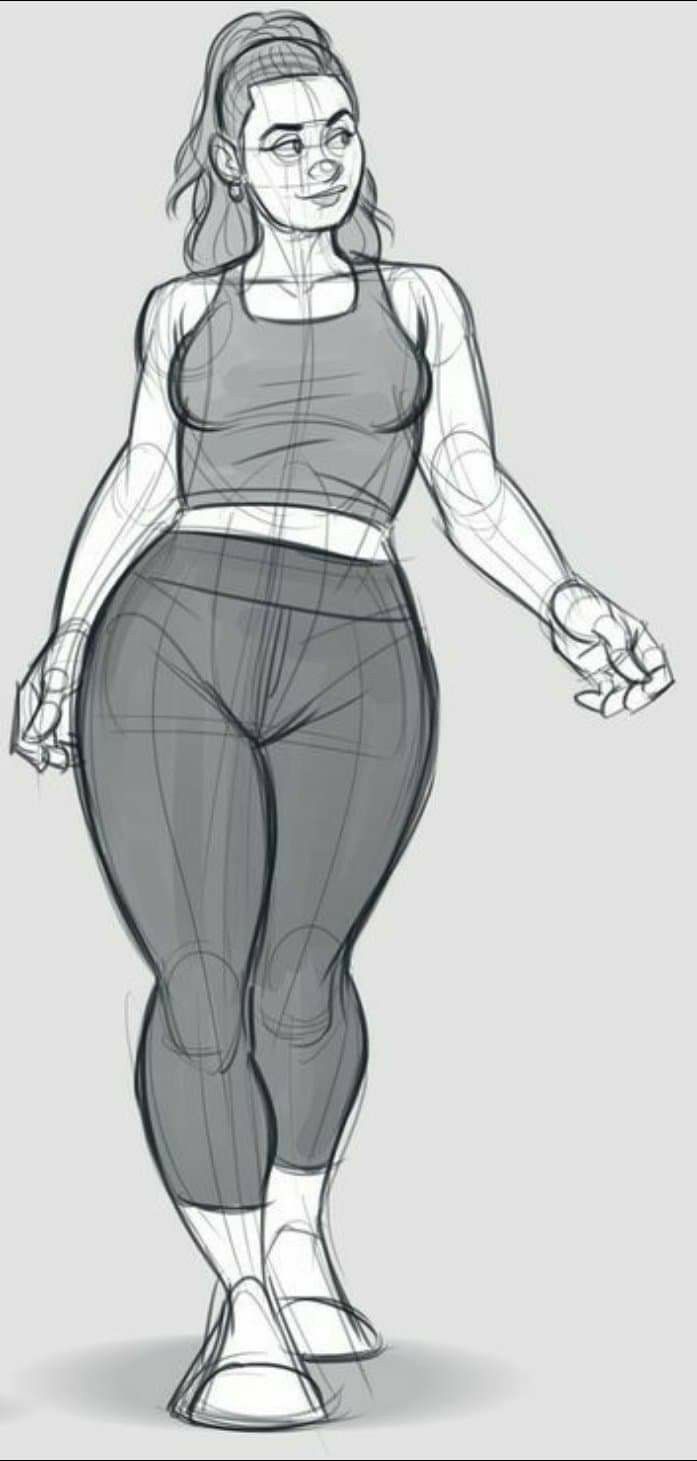 a drawing of a woman in tight pants