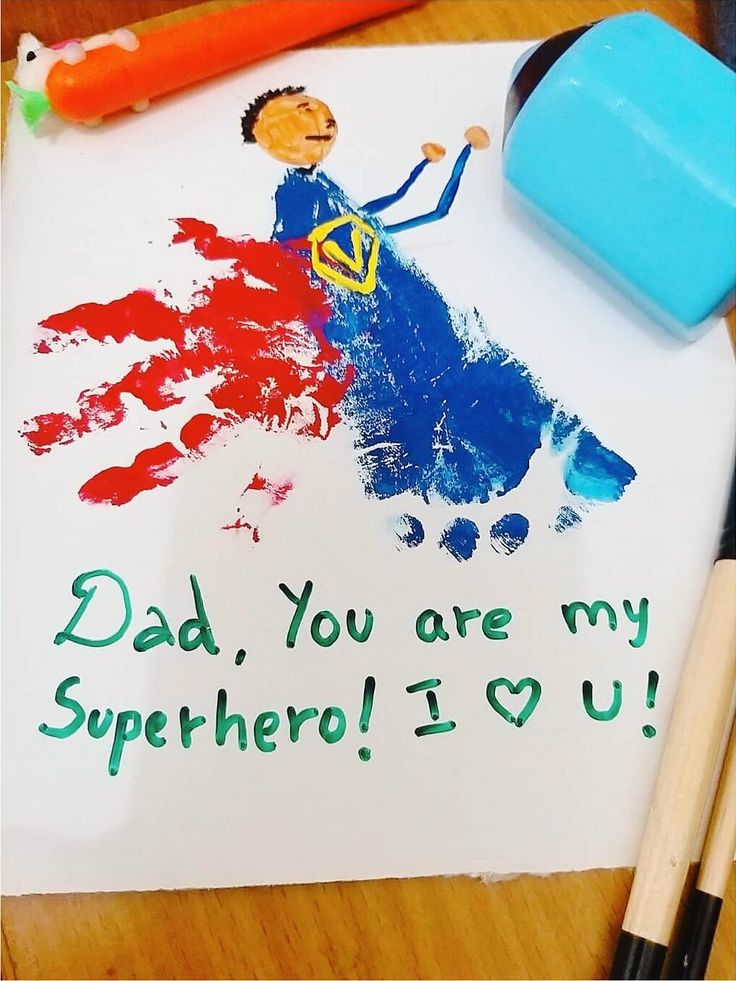 a father's day card with an image of a man in a superman costume