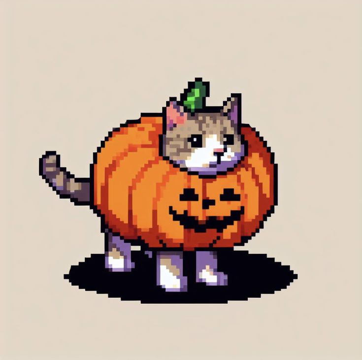 PUMPKIN CAT PFP Cute Spooky Pfp, Pixelated Cat Pfp, Spooky Season Pfp, Cat Pfp Halloween, Halloween Pfp Pumpkin, Pixel Halloween Wallpaper, Cute Pfp Halloween, Cute Halloween Profile Pics, Pumpkin Pfp