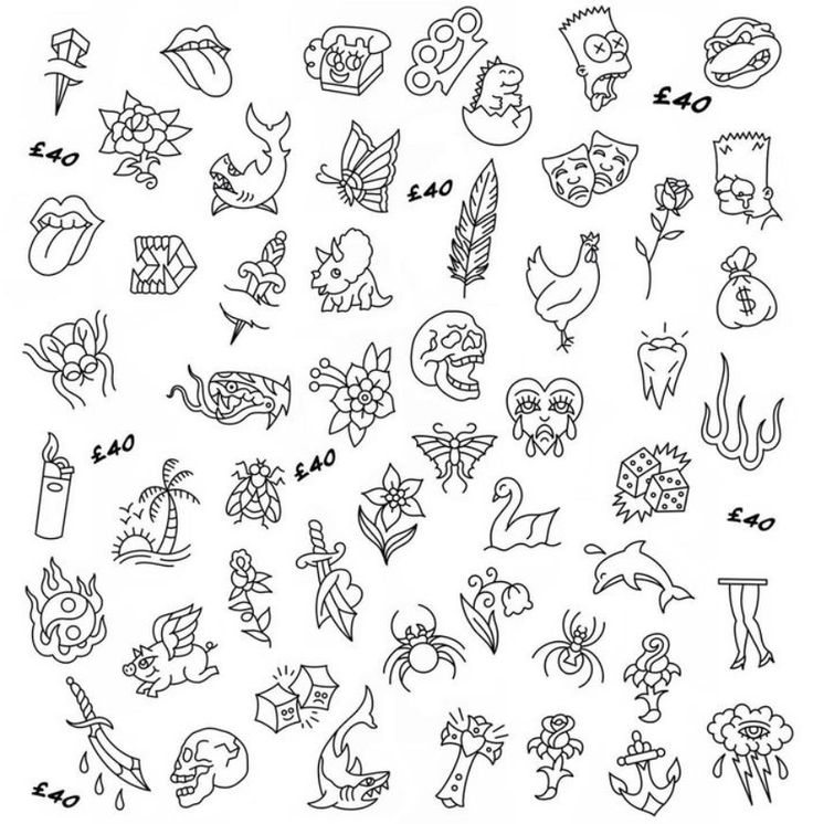 an image of tattoos drawn in black and white