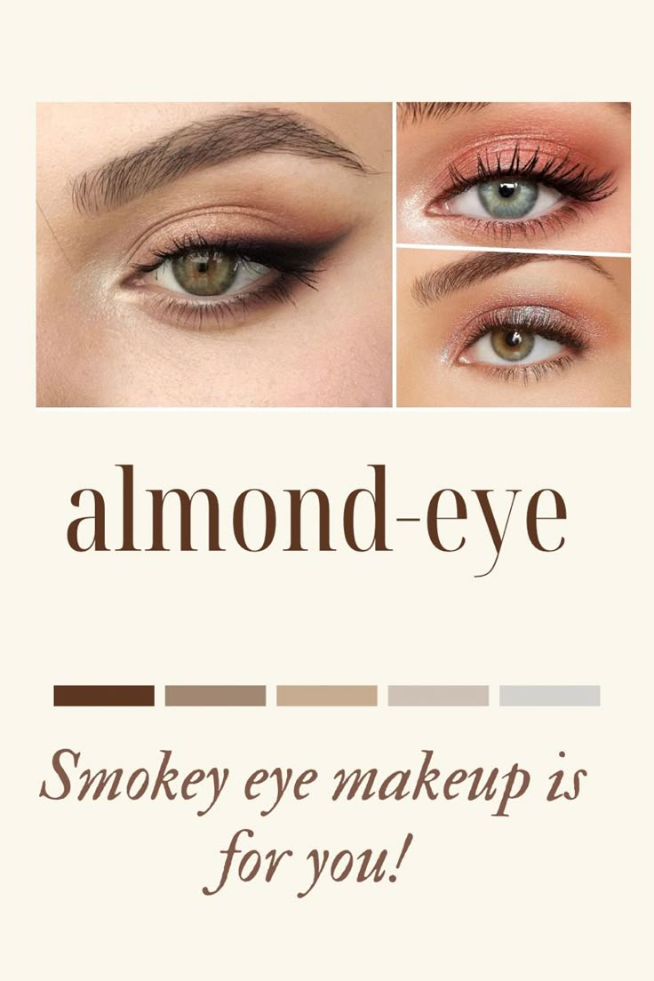 Simple Makeup For Almond Eyes, Simple Cat Eye Makeup Natural Looks, Almond Shape Eyeliner, Eye Look For Almond Eyes, Eyeshadow For Almond Shaped Eyes, Almond Eyes Eyeshadow, Almond Eyes Makeup Eyeliner, Eyebrows For Almond Eyes, Eyeliner Almond Shaped Eyes