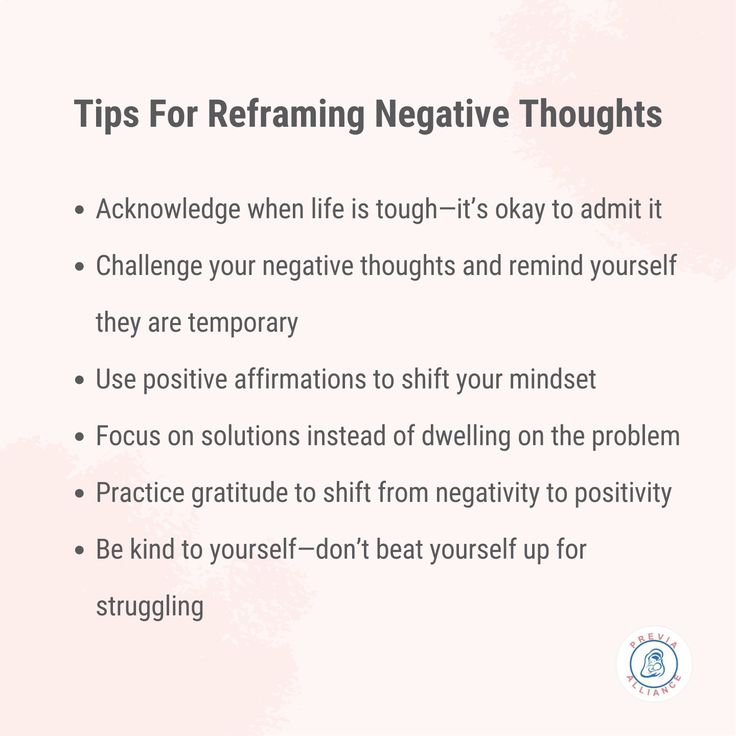 a pink background with the words tips for reframing negative thoughts