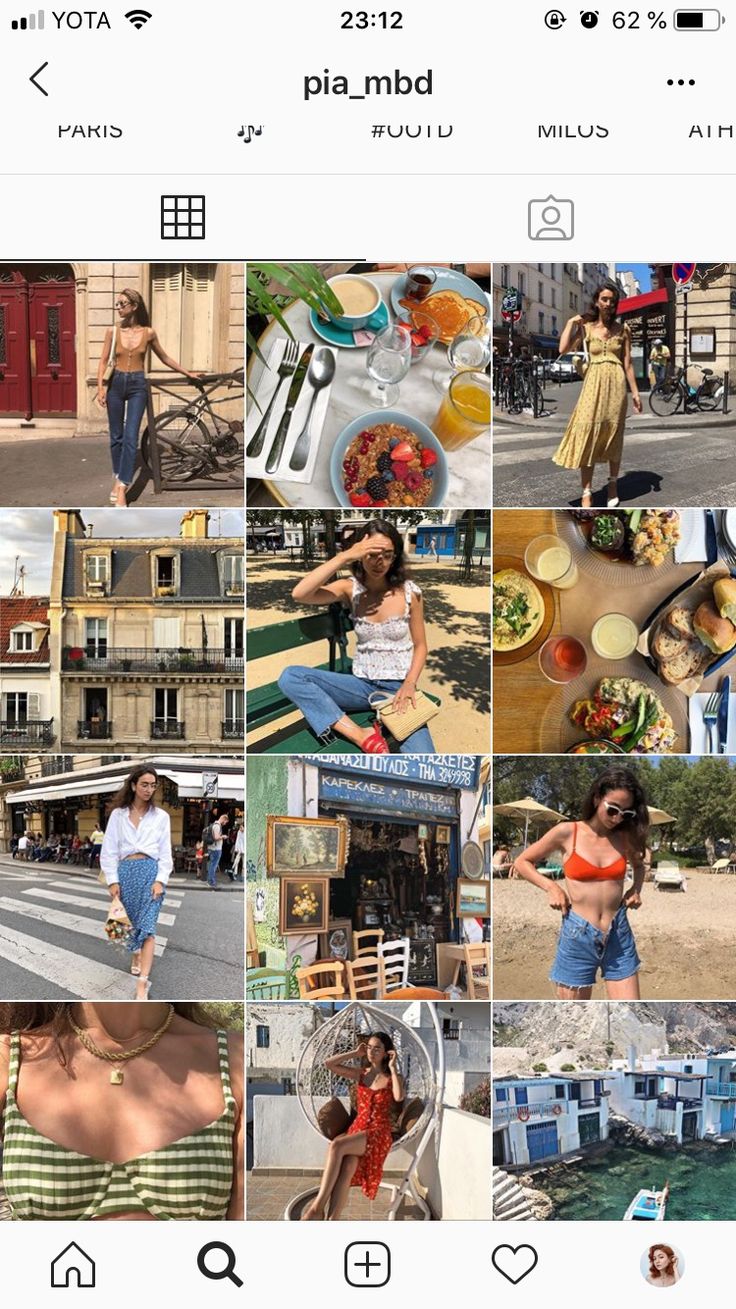 the instagram page is filled with pictures of people in different outfits and food items