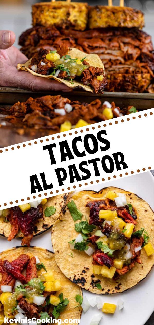 tacos al bastor with text overlay