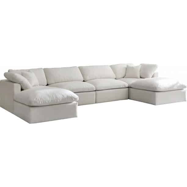 15 affordable Restoration Cloud Couch dupes SO good you'll trick guests into believing it's the same sofa (but will cost you thousands less!) Velvet Sectional, Cream Sofa, Meridian Furniture, Modular Sectional Sofa, Furniture Outlet, Kids Bedroom Furniture, Down Feather, Modular Sectional, Modular Sofa