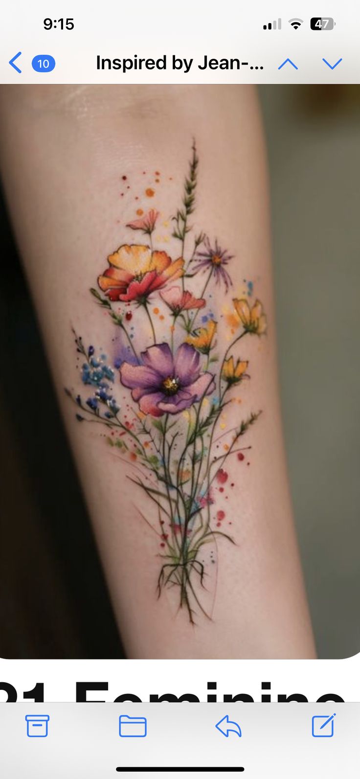 an image of a flower tattoo on someone's leg