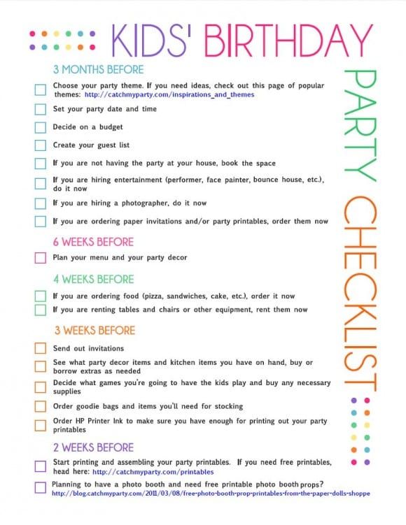 a birthday checklist for kids with the words happy birthday written in rainbows on it