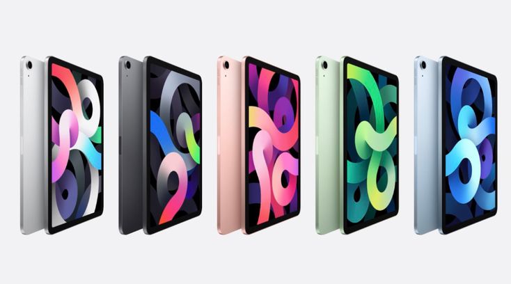 the new ipads are all in different colors and sizes, including one with an iphone logo