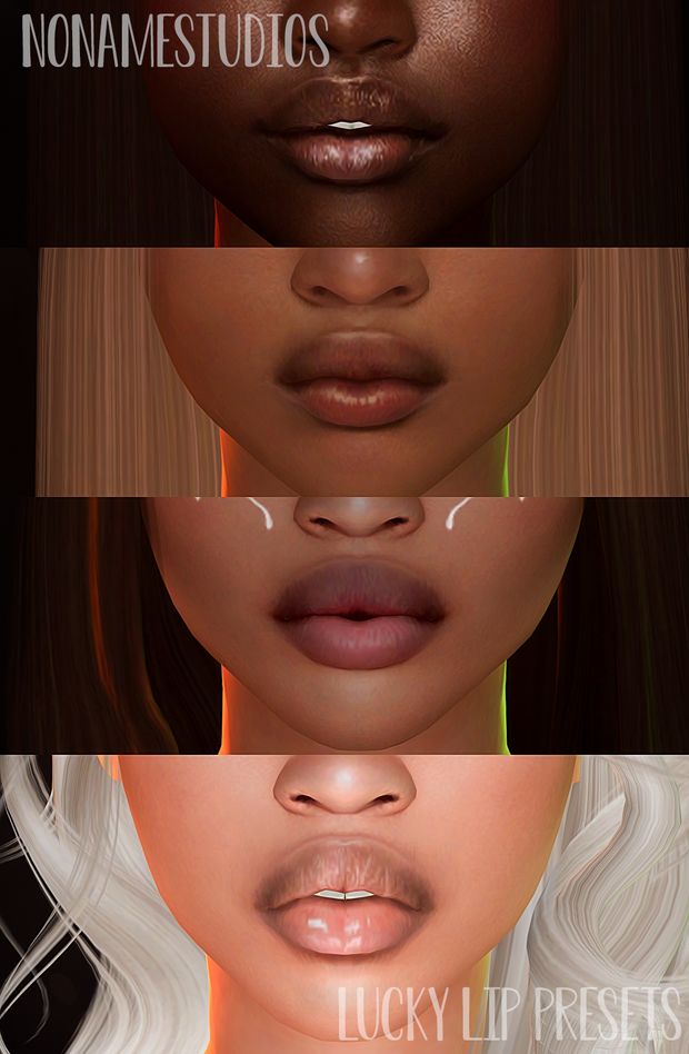 four different types of lips are shown in the same image, each with their own name