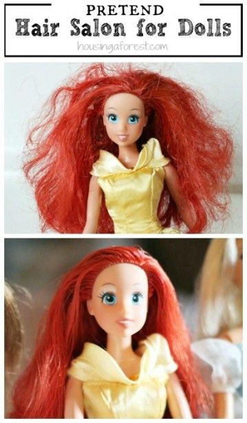 an image of a doll with red hair and blue eyes on the screen, which is captioned