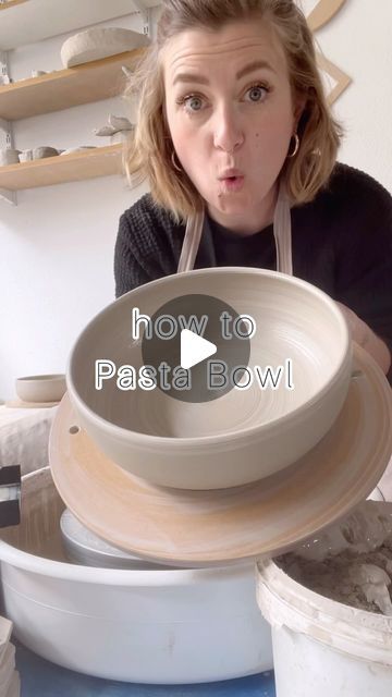 a woman is making bowls out of clay with the words how to pasted bowl