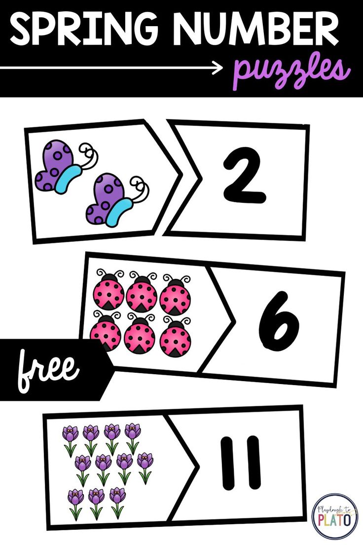 the spring number puzzles for kids to practice counting and matching numbers with their own pictures