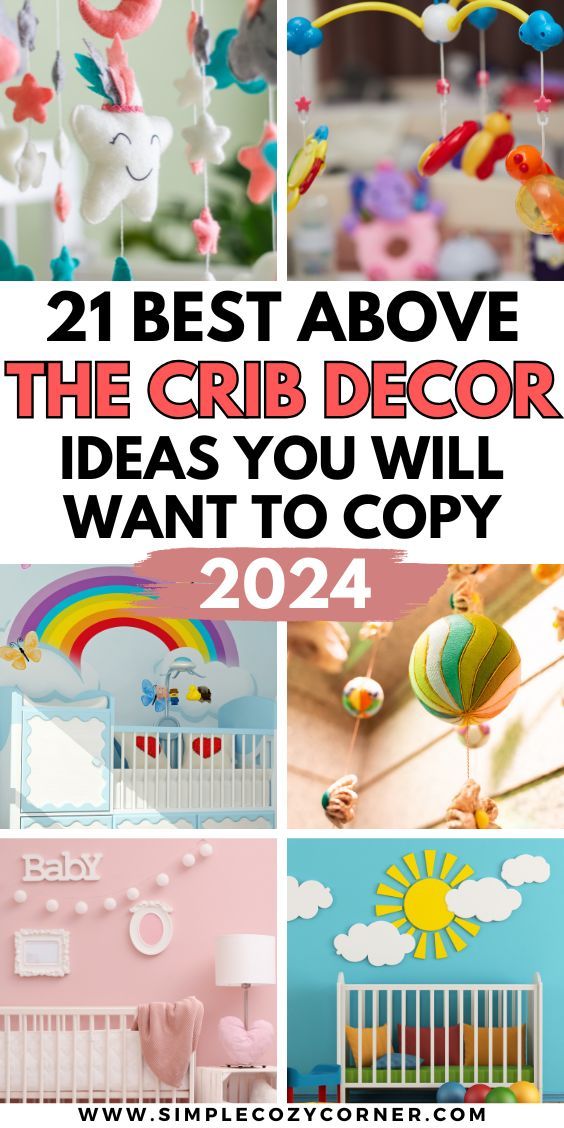 above the crib decor Bright Colors Nursery, Crib Decoration Ideas, Above Crib Decor Girl, Above The Crib Decor, Boy Girl Twins Nursery, Decor Above Crib, Above Crib Decor, Crib Ideas, Crib Decoration