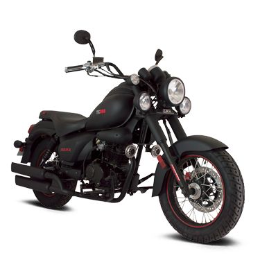 a black motorcycle is shown on a white background