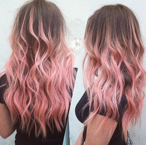 brown hair with pastel pink ombre highlights Pastel Pink Ombre, Pink Ombre Hair, Dye Ideas, Hair 2018, Ombré Hair, Colour Ideas, Julianne Hough, Hair Color Pink, Pastel Hair