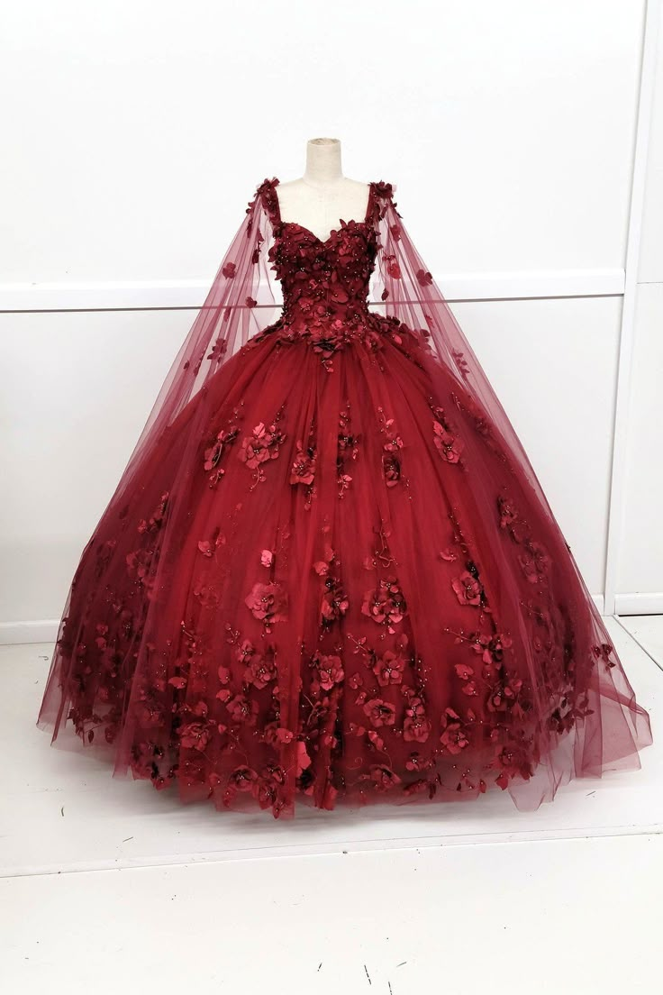 Maroon 15 Dresses Quinceanera, Red Quinceanera Dresses Roses, Burgundy Quincenera Dresses, Burgundy Dress Quinceanera, Vampire Quinceanera Dress, Burgundy Quinceanera Dresses Mexican, Dark Red Masquerade Dress, Queen Of Hearts Quinceanera Dress, Wine Color Quinceanera Dress