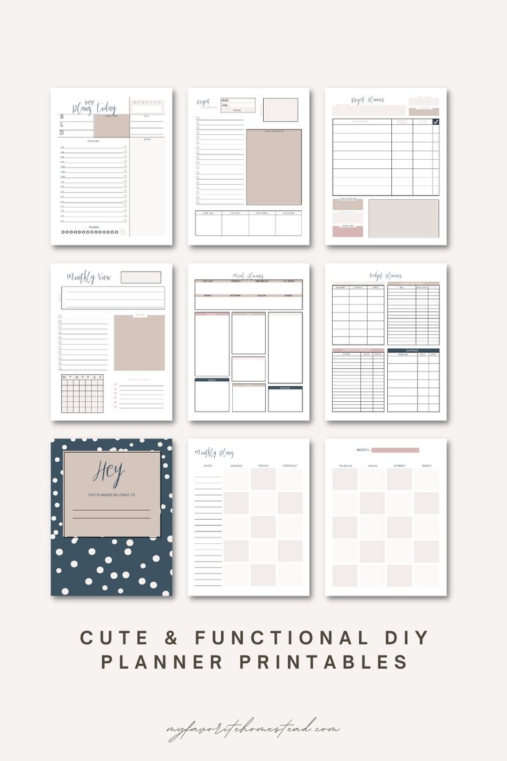 the ultimate printable planner is shown in this set of 8 pages, with each page numbered