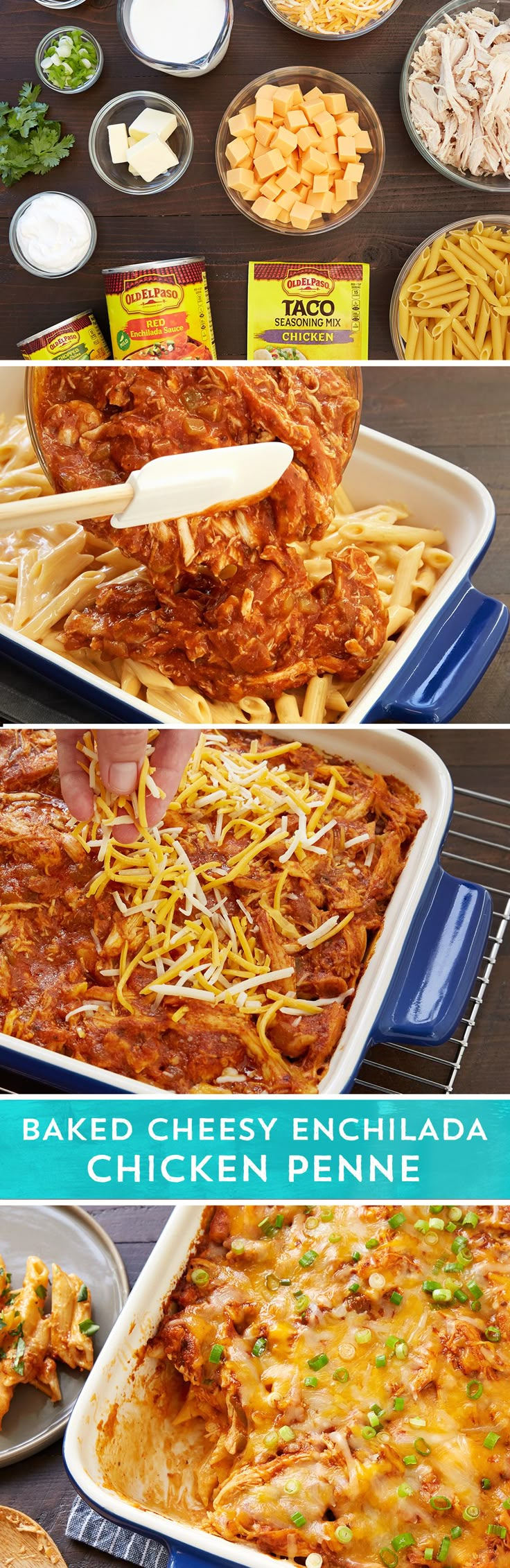 baked cheesy enchilada casserole recipe in two pans