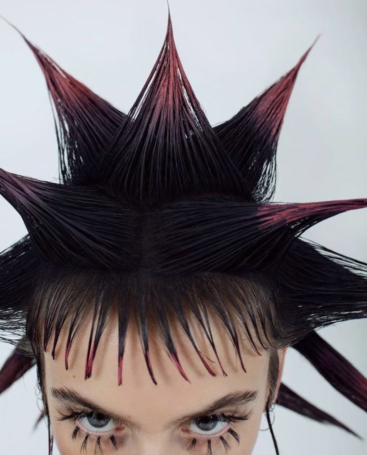 Liberty Spikes, Spiky Hair, Spiked Hair, Punk Hair, Long Black Hair, Hair Reference, Hair Inspo Color, Aesthetic Hair, Hairstyles Haircuts